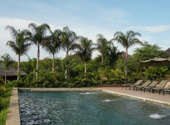 Safari lodge pool in Tanzania